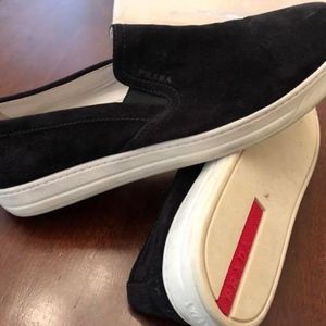 Prada Suede Slip On Sneaker